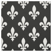 Lilie Pattern, Royal French, White on Black Stoff (Muster)