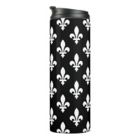 Lilie Pattern, Royal French, White on Black