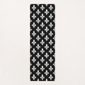Lilie Pattern, Royal French, White on Black Yogamatte (Vorderseite)