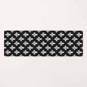 Lilie Pattern, Royal French, White on Black Yogamatte (Vorderseite (Horizontal))
