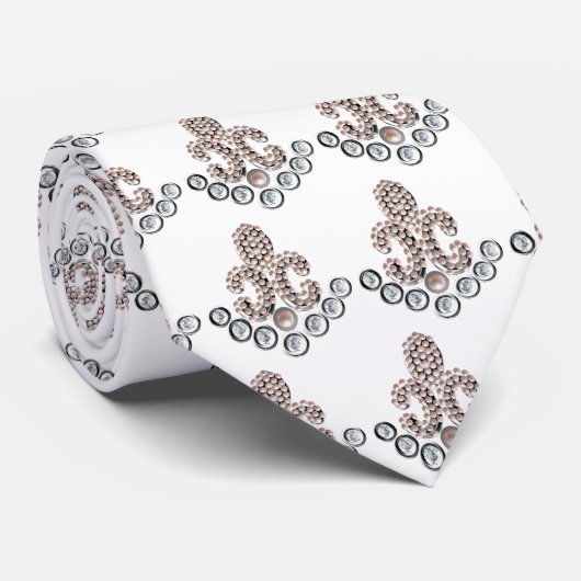 Lilie - Perlen Krawatte (Gerollt)