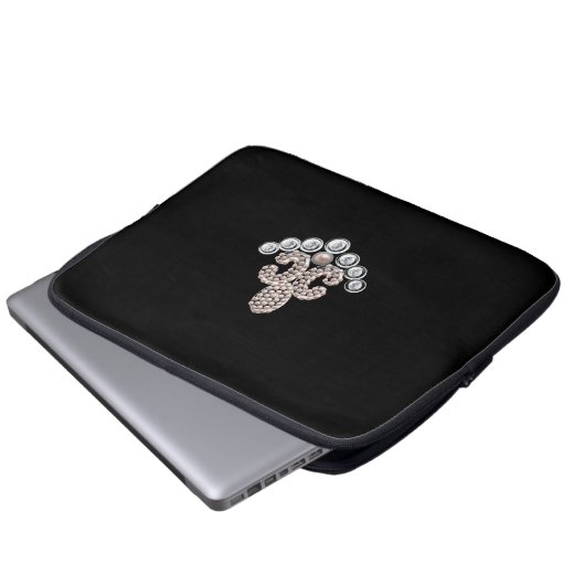 Lilie-Perlen Laptopschutzhülle (Vorne Knopf)