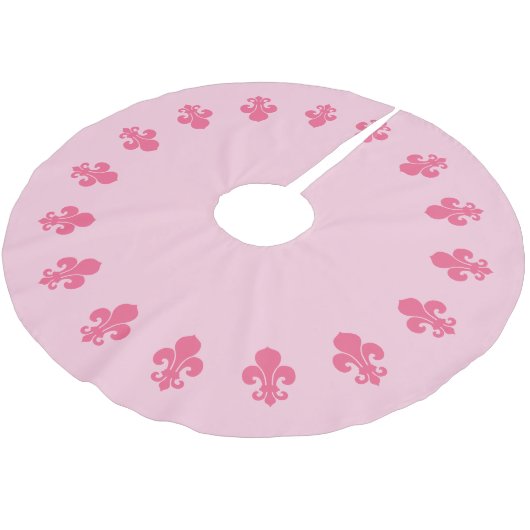 Lilie Pink Brushed Polyester Tree Skirt Polyester Weihnachtsbaumdecke (Schrägansicht)