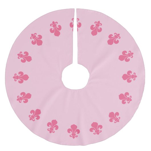 Lilie Pink Brushed Polyester Tree Skirt Polyester Weihnachtsbaumdecke (Vorderseite)