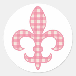 Lilie Pink Gingham Aufkleber