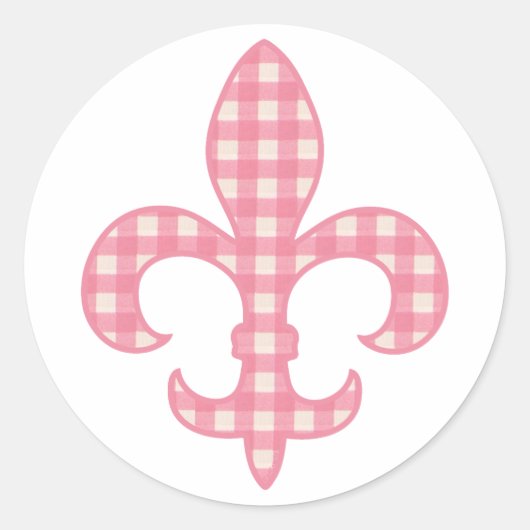 Lilie Pink Gingham Aufkleber (Vorderseite)