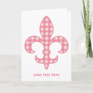 Lilie Pink Gingham Grußkarte Karte