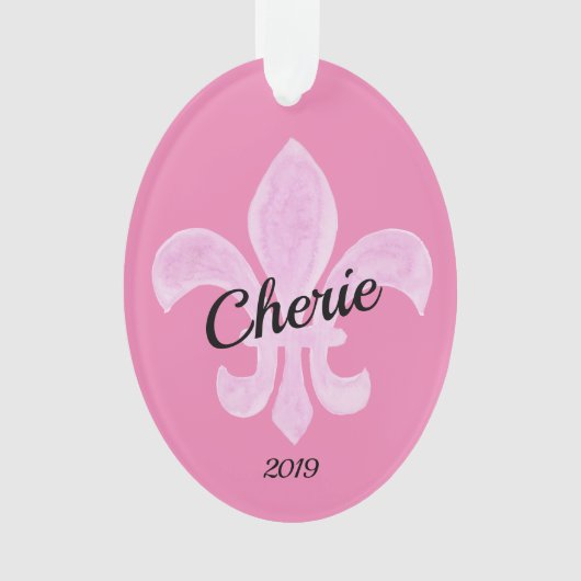 Lilie Pink Personalisiert Ornament (Vorderseite)