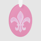 Lilie Pink Personalisiert Ornament (Rückseite)