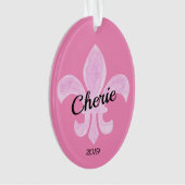 Lilie Pink Personalisiert Ornament (Vorderseite)