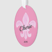Lilie Pink Personalisiert Ornament (Vorderseite)