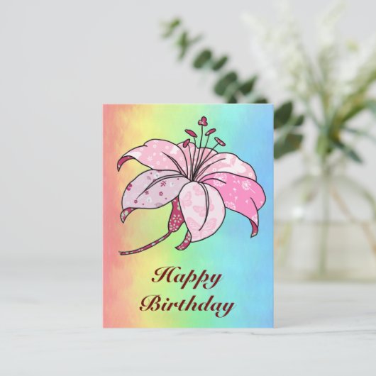 Lilie postkarte (Stehend Vorderseite)