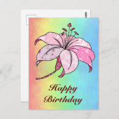 Lilie postkarte (Vorne/Hinten)