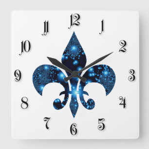 Lilie Quadratische Wanduhr