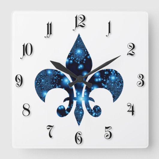 Lilie Quadratische Wanduhr (Vorderseite)