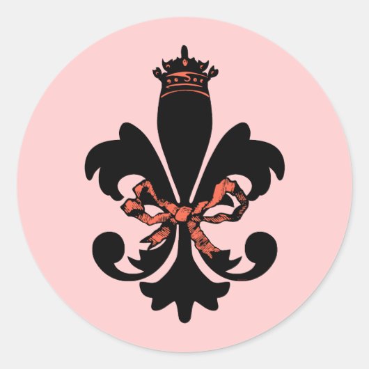 Lilie Queen mit Bogen Runder Aufkleber (Vorderseite)