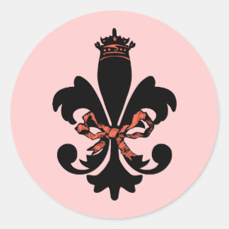 Lilie Queen mit Bogen Runder Aufkleber