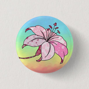 Lilie Rechteckiger Button