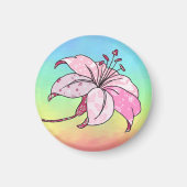 Lilie Rechteckiger Magnet (Vorne)