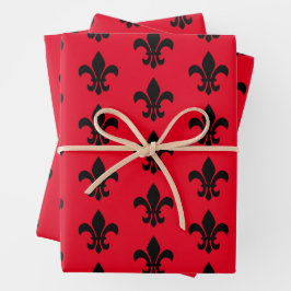 Lilie Red Wrapping Paper Sheets Geschenkpapier Set