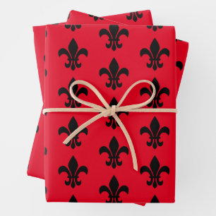 Lilie Red Wrapping Paper Sheets Geschenkpapier Set