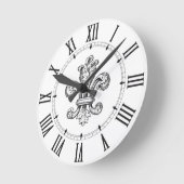 Lilie Roman Numerals Runde Wanduhr (Winkel)