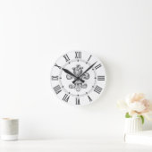 Lilie Roman Numerals Runde Wanduhr (Zuhause)