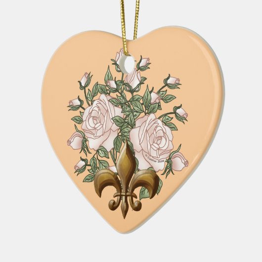 Lilie Rose Zollschmuck Keramik Ornament (Links)