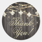 Lilie Rustikale Lichter | Boho Chic Vielen Dank Runder Aufkleber (Vorderseite)
