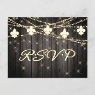 Lilie Rustikale Lichter   Boho Wedding RSVP Einladungspostkarte