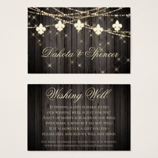 Lilie Rustikale Lichter | Hochzeitswünsche (Vorne & Hinten)