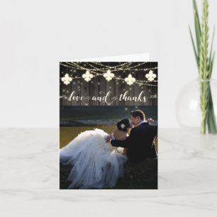 Lilie Rustikale Lichter   Liebe von Foto und Dankeskarte