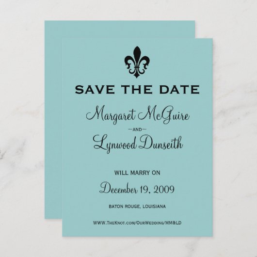 Lilie Save the Date Postkarte (Vorne/Hinten)