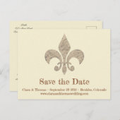 Lilie Save the Date Simple Elegant Wedding Ankündigungspostkarte (Vorne/Hinten)