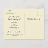 Lilie Save the Date Simple Elegant Wedding Ankündigungspostkarte (Rückseite)