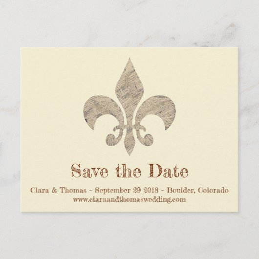 Lilie Save the Date Simple Elegant Wedding Ankündigungspostkarte (Vorderseite)