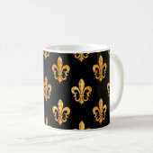 Lilie/Schwarz/Gold/DIYbackground Kaffeetasse (VorderseiteRechts)
