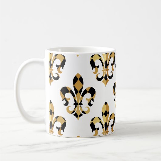 Lilie/schwarz/gold/DIYfont Kaffeetasse (Links)