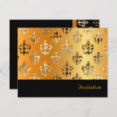 Lilie/Schwarz + Gold Einladung (Vorne/Hinten)