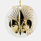 Lilie/Schwarz + Gold Keramik Ornament (Hinten)