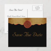 Lilie Scroll Save the Date Ankündigungspostkarte (Vorne/Hinten)