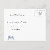 Lilie Scroll Save the Date Ankündigungspostkarte (Rückseite)