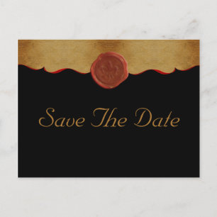 Lilie Scroll Save the Date Ankündigungspostkarte