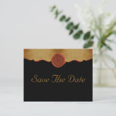 Lilie Scroll Save the Date Ankündigungspostkarte (Stehend Vorderseite)