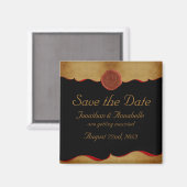 Lilie Scroll Save the Date benutzerdefiniert Magnet (Vorderseite/Rückseite)
