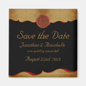 Lilie Scroll Save the Date benutzerdefiniert Magnet (Vorne)