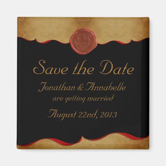 Lilie Scroll Save the Date benutzerdefiniert Magnet (Vorne)