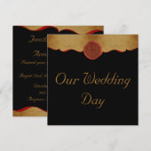 Lilie Scroll Wedding Einladung (Vorne/Hinten)