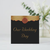 Lilie Scroll Wedding Einladung (Stehend Vorderseite)