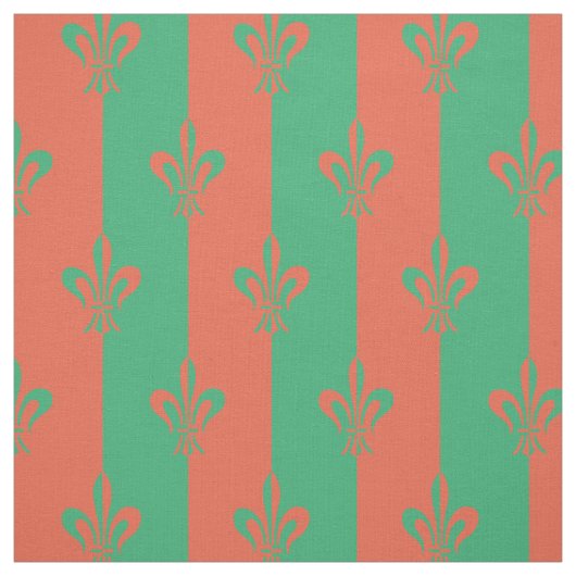 Lilie Sea Green und Copper Stoff (Muster)